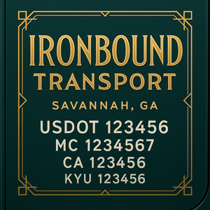 Custom Designed Truck Door Decal With Company or Trucking Name, Location, USDOT, MC, CA, KYU or GVW Sticker Sign For Compliance (2-Pack)