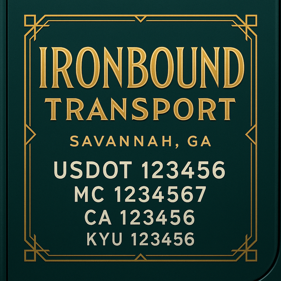 Custom Designed Truck Door Decal With Company or Trucking Name, Location, USDOT, MC, CA, KYU or GVW Sticker Sign For Compliance (2-Pack)
