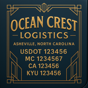 Custom Designed Truck Door Decal With Company or Trucking Name, Location, USDOT, MC, CA, KYU or GVW Sticker Sign For Compliance (2-Pack)