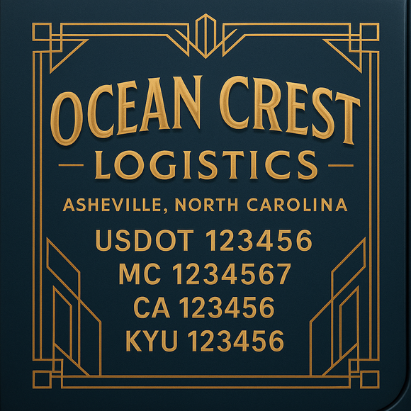 Custom Designed Truck Door Decal With Company or Trucking Name, Location, USDOT, MC, CA, KYU or GVW Sticker Sign For Compliance (2-Pack)