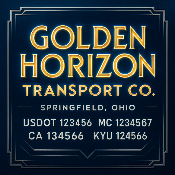 Custom Designed Truck Door Decal With Company or Trucking Name, Location, USDOT, MC, CA, KYU or GVW Sticker Sign For Compliance (2-Pack)