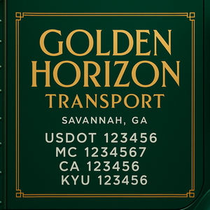 Custom Designed Truck Door Decal With Company or Trucking Name, Location, USDOT, MC, CA, KYU or GVW Sticker Sign For Compliance (2-Pack)