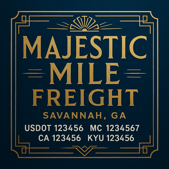 Custom Designed Truck Door Decal With Company or Trucking Name, Location, USDOT, MC, CA, KYU or GVW Sticker Sign For Compliance (2-Pack)