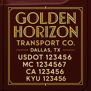 Custom Designed Truck Door Decal With Company or Trucking Name, Location, USDOT, MC, CA, KYU or GVW Sticker Sign For Compliance (2-Pack)
