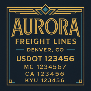 Custom Designed Truck Door Decal With Company or Trucking Name, Location, USDOT, MC, CA, KYU or GVW Sticker Sign For Compliance (2-Pack)