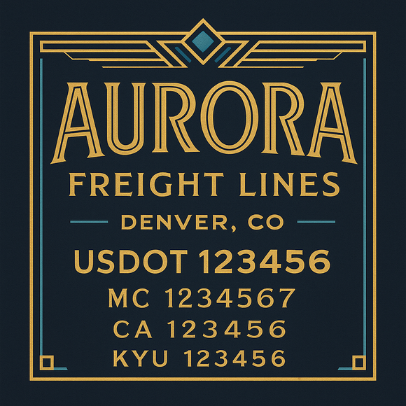 Custom Designed Truck Door Decal With Company or Trucking Name, Location, USDOT, MC, CA, KYU or GVW Sticker Sign For Compliance (2-Pack)