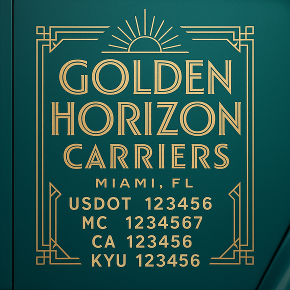 Custom Designed Truck Door Decal With Company or Trucking Name, Location, USDOT, MC, CA, KYU or GVW Sticker Sign For Compliance (2-Pack)