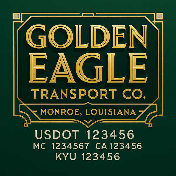 Custom Designed Truck Door Decal With Company or Trucking Name, Location, USDOT, MC, CA, KYU or GVW Sticker Sign For Compliance (2-Pack)