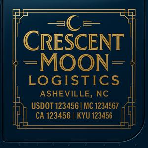 Custom Designed Truck Door Decal With Company or Trucking Name, Location, USDOT, MC, CA, KYU or GVW Sticker Sign For Compliance (2-Pack)
