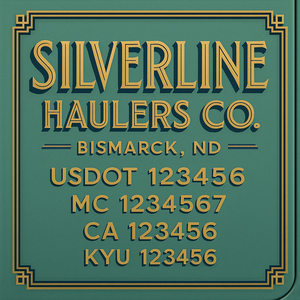Custom Designed Truck Door Decal With Company or Trucking Name, Location, USDOT, MC, CA, KYU or GVW Sticker Sign For Compliance (2-Pack)