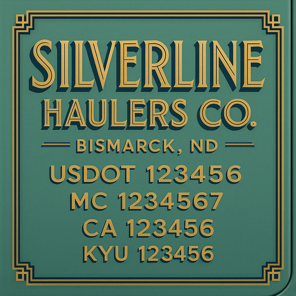 Custom Designed Truck Door Decal With Company or Trucking Name, Location, USDOT, MC, CA, KYU or GVW Sticker Sign For Compliance (2-Pack)