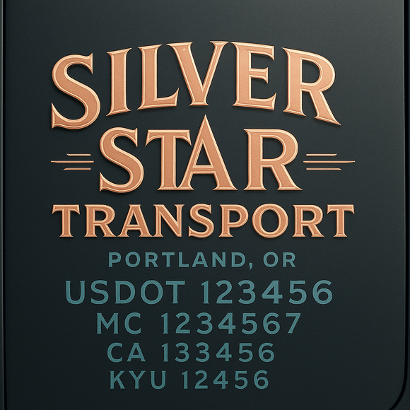 Custom Designed Truck Door Decal With Company or Trucking Name, Location, USDOT, MC, CA, KYU or GVW Sticker Sign For Compliance (2-Pack)