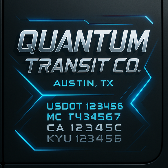 Custom Designed Truck Door Decal With Company or Trucking Name, Location, USDOT, MC, CA, KYU or GVW Sticker Sign For Compliance (2-Pack)
