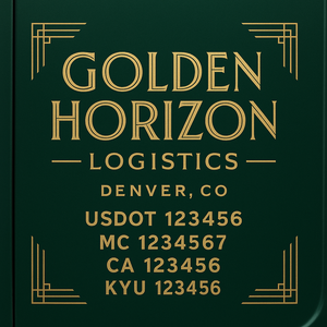 Custom Designed Truck Door Decal With Company or Trucking Name, Location, USDOT, MC, CA, KYU or GVW Sticker Sign For Compliance (2-Pack)