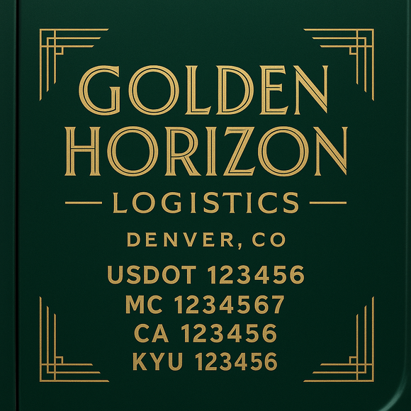 Custom Designed Truck Door Decal With Company or Trucking Name, Location, USDOT, MC, CA, KYU or GVW Sticker Sign For Compliance (2-Pack)