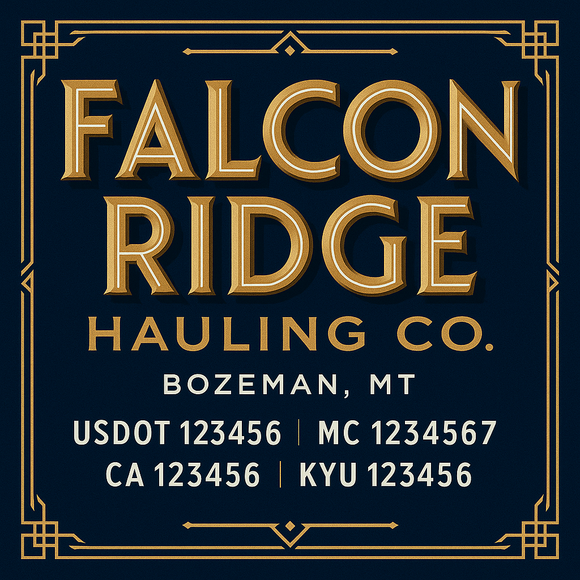 Custom Designed Truck Door Decal With Company or Trucking Name, Location, USDOT, MC, CA, KYU or GVW Sticker Sign For Compliance (2-Pack)