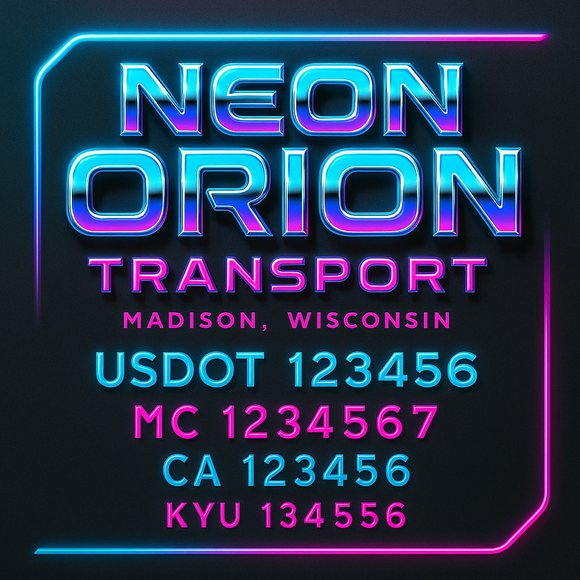 Custom Designed Truck Door Decal With Company or Trucking Name, Location, USDOT, MC, CA, KYU or GVW Sticker Sign For Compliance (2-Pack)