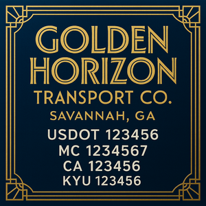 Custom Designed Truck Door Decal With Company or Trucking Name, Location, USDOT, MC, CA, KYU or GVW Sticker Sign For Compliance (2-Pack)