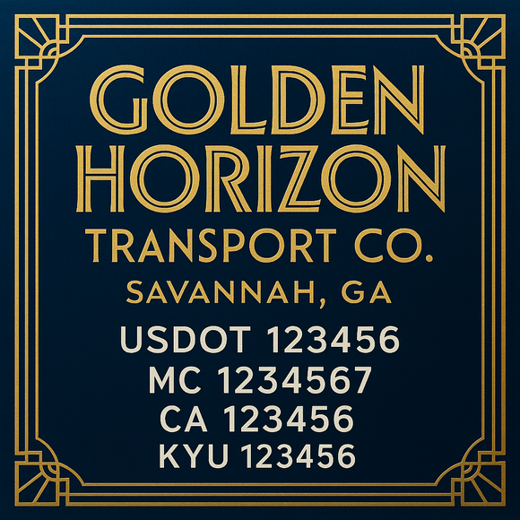 Custom Designed Truck Door Decal With Company or Trucking Name, Location, USDOT, MC, CA, KYU or GVW Sticker Sign For Compliance (2-Pack)