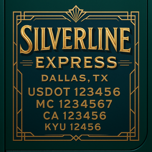 Custom Designed Truck Door Decal With Company or Trucking Name, Location, USDOT, MC, CA, KYU or GVW Sticker Sign For Compliance (2-Pack)