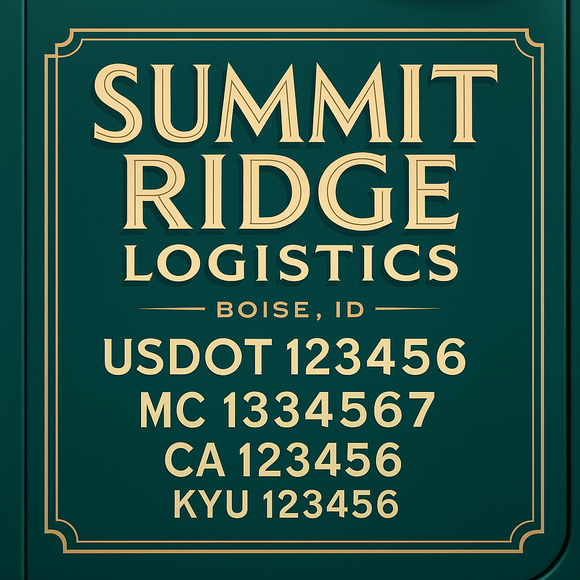 Custom Designed Truck Door Decal With Company or Trucking Name, Location, USDOT, MC, CA, KYU or GVW Sticker Sign For Compliance (2-Pack)
