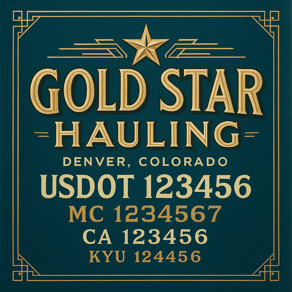 Custom Designed Truck Door Decal With Company or Trucking Name, Location, USDOT, MC, CA, KYU or GVW Sticker Sign For Compliance (2-Pack)