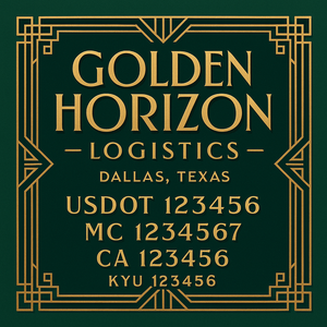 Custom Designed Truck Door Decal With Company or Trucking Name, Location, USDOT, MC, CA, KYU or GVW Sticker Sign For Compliance (2-Pack)