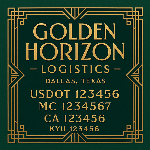 Custom Designed Truck Door Decal With Company or Trucking Name, Location, USDOT, MC, CA, KYU or GVW Sticker Sign For Compliance (2-Pack)