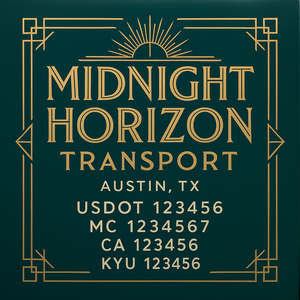Custom Designed Truck Door Decal With Company or Trucking Name, Location, USDOT, MC, CA, KYU or GVW Sticker Sign For Compliance (2-Pack)