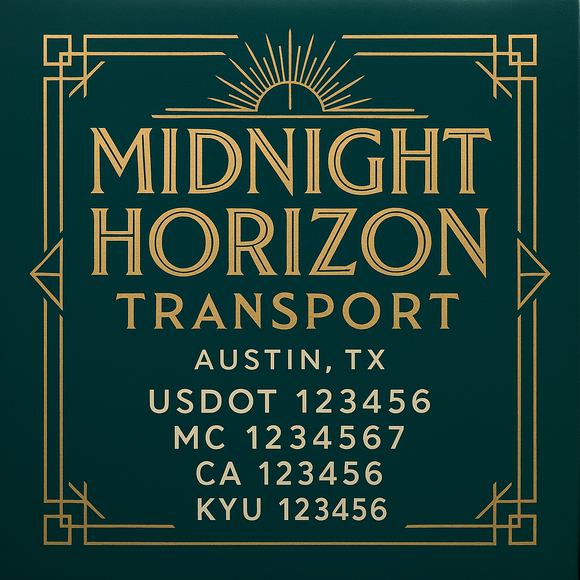 Custom Designed Truck Door Decal With Company or Trucking Name, Location, USDOT, MC, CA, KYU or GVW Sticker Sign For Compliance (2-Pack)