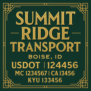 Custom Designed Truck Door Decal With Company or Trucking Name, Location, USDOT, MC, CA, KYU or GVW Sticker Sign For Compliance (2-Pack)