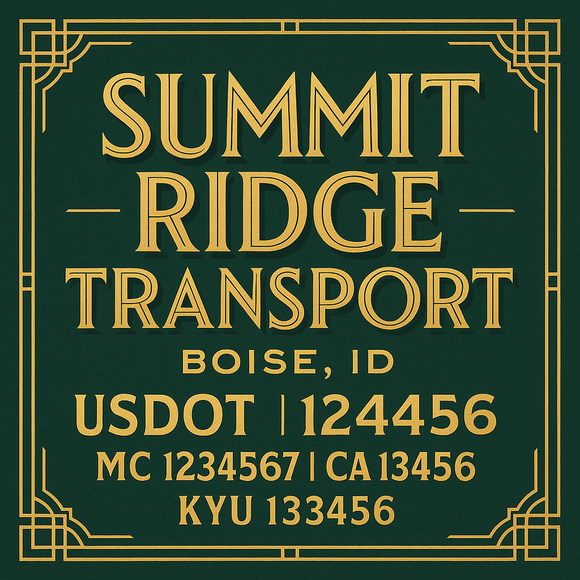Custom Designed Truck Door Decal With Company or Trucking Name, Location, USDOT, MC, CA, KYU or GVW Sticker Sign For Compliance (2-Pack)