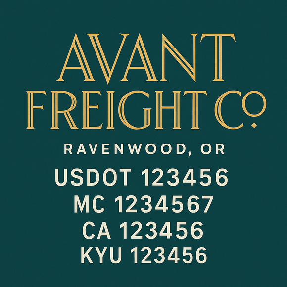 Custom Designed Truck Door Decal With Company or Trucking Name, Location, USDOT, MC, CA, KYU or GVW Sticker Sign For Compliance (2-Pack)