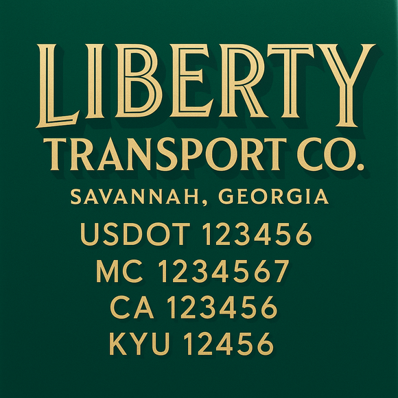Custom Designed Truck Door Decal With Company or Trucking Name, Location, USDOT, MC, CA, KYU or GVW Sticker Sign For Compliance (2-Pack)