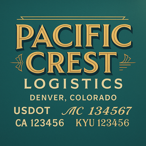Custom Designed Truck Door Decal With Company or Trucking Name, Location, USDOT, MC, CA, KYU or GVW Sticker Sign For Compliance (2-Pack)