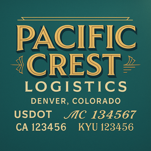 Custom Designed Truck Door Decal With Company or Trucking Name, Location, USDOT, MC, CA, KYU or GVW Sticker Sign For Compliance (2-Pack)
