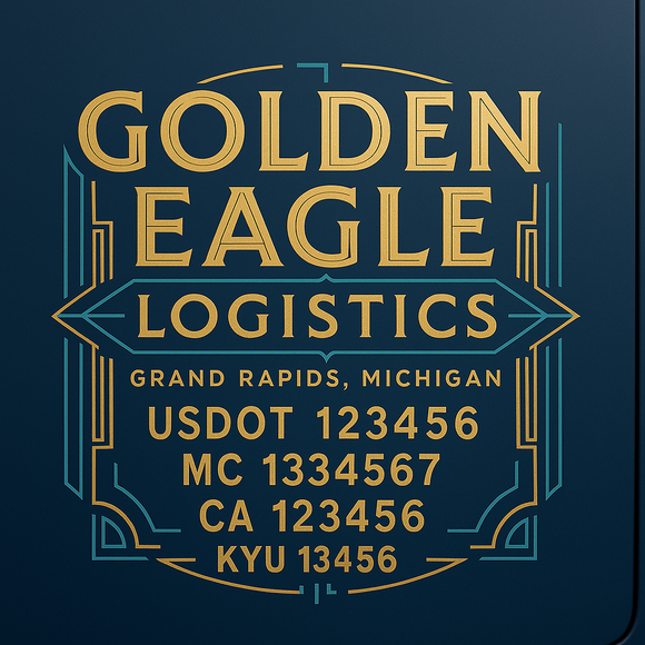 Custom Designed Truck Door Decal With Company or Trucking Name, Location, USDOT, MC, CA, KYU or GVW Sticker Sign For Compliance (2-Pack)