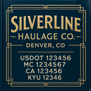 Custom Designed Truck Door Decal With Company or Trucking Name, Location, USDOT, MC, CA, KYU or GVW Sticker Sign For Compliance (2-Pack)