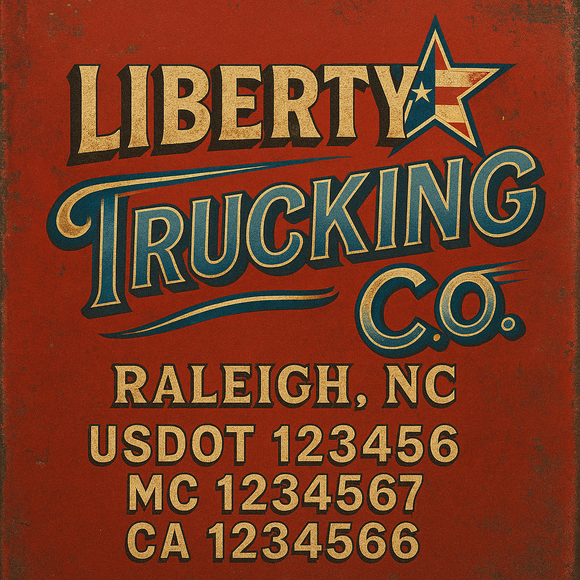 Custom Designed Truck Door Decal With Company or Trucking Name, Location, USDOT, MC, CA, KYU or GVW Sticker Sign For Compliance (2-Pack)