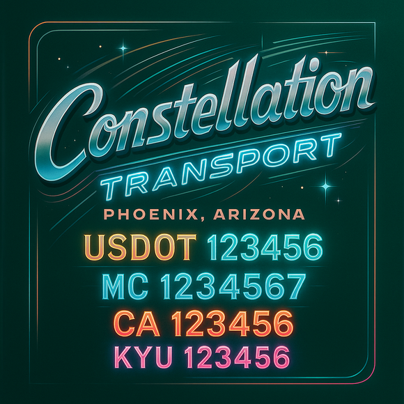 Custom Designed Truck Door Decal With Company or Trucking Name, Location, USDOT, MC, CA, KYU or GVW Sticker Sign For Compliance (2-Pack)