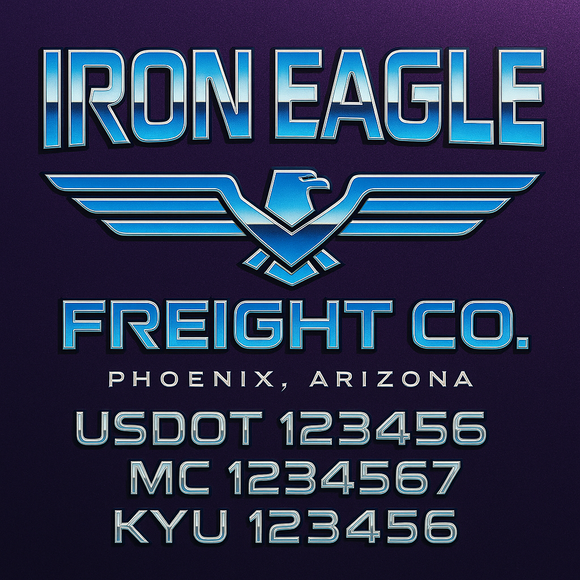 Custom Designed Truck Door Decal With Company or Trucking Name, Location, USDOT, MC, CA, KYU or GVW Sticker Sign For Compliance (2-Pack)