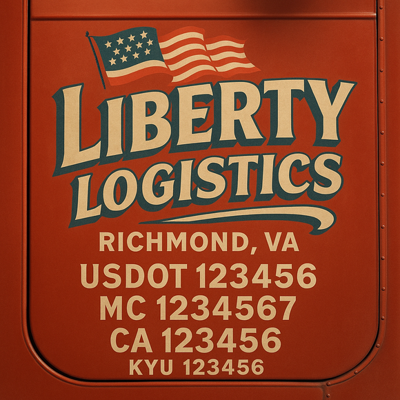 Custom Designed Truck Door Decal With Company or Trucking Name, Location, USDOT, MC, CA, KYU or GVW Sticker Sign For Compliance (2-Pack)