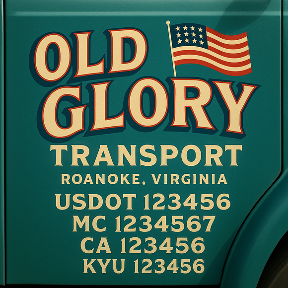 Custom Designed Truck Door Decal With Company or Trucking Name, Location, USDOT, MC, CA, KYU or GVW Sticker Sign For Compliance (2-Pack)