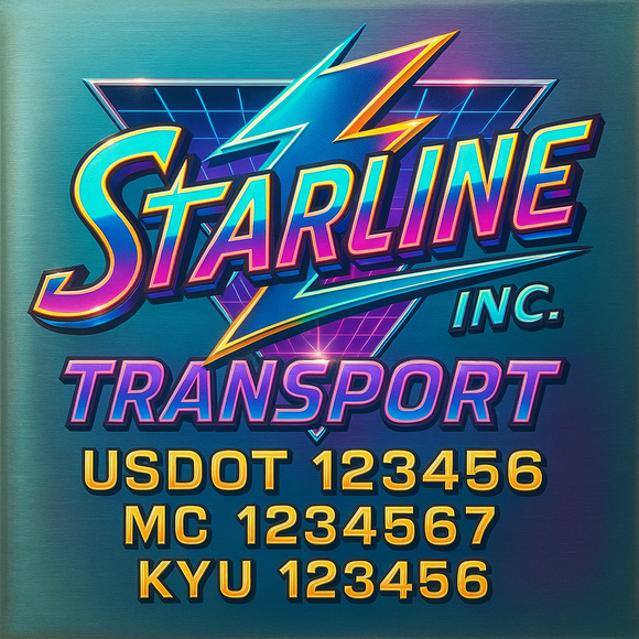 Custom Designed Truck Door Decal With Company or Trucking Name, Location, USDOT, MC, CA, KYU or GVW Sticker Sign For Compliance (2-Pack)