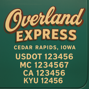 Custom Designed Truck Door Decal With Company or Trucking Name, Location, USDOT, MC, CA, KYU or GVW Sticker Sign For Compliance (2-Pack)