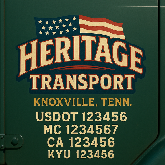 Custom Designed Truck Door Decal With Company or Trucking Name, Location, USDOT, MC, CA, KYU or GVW Sticker Sign For Compliance (2-Pack)