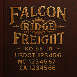 Custom Designed Truck Door Decal With Company or Trucking Name, Location, USDOT, MC, CA, KYU or GVW Sticker Sign For Compliance (2-Pack)