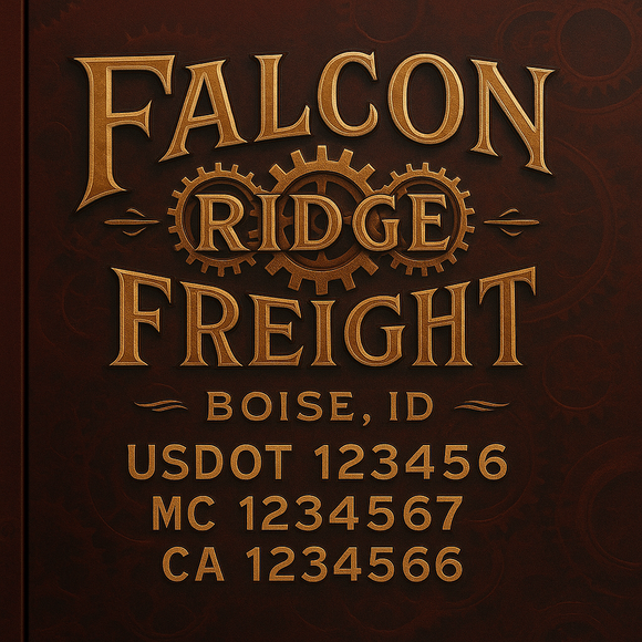Custom Designed Truck Door Decal With Company or Trucking Name, Location, USDOT, MC, CA, KYU or GVW Sticker Sign For Compliance (2-Pack)