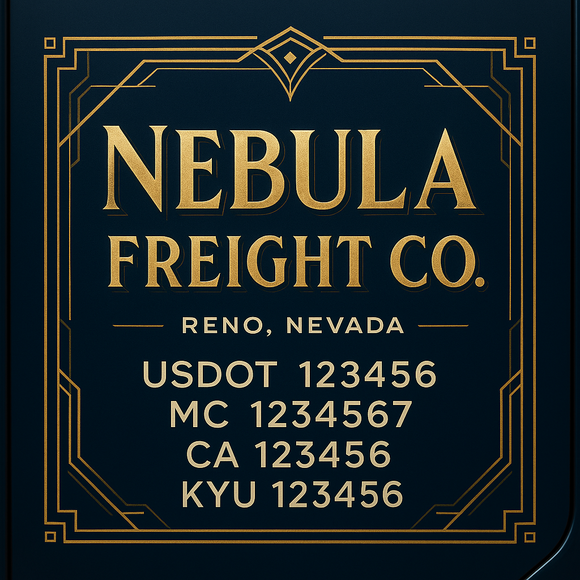 Custom Designed Truck Door Decal With Company or Trucking Name, Location, USDOT, MC, CA, KYU or GVW Sticker Sign For Compliance (2-Pack)