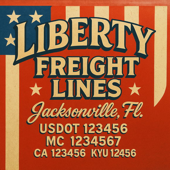 Custom Designed Truck Door Decal With Company or Trucking Name, Location, USDOT, MC, CA, KYU or GVW Sticker Sign For Compliance (2-Pack)